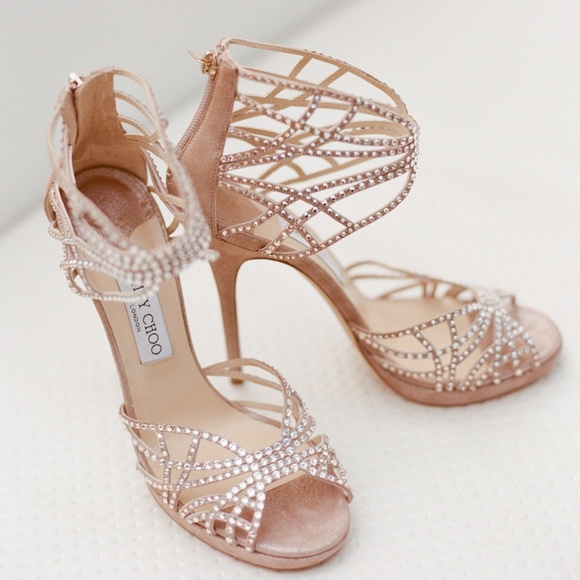 Jimmy Choo Diva Crystal Cutout Sandals Natural sz US8 - Picture 3 of 10